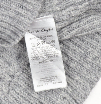 Phase Eight Women Grey Roll Neck Sleeveless Knit Jumper Size M