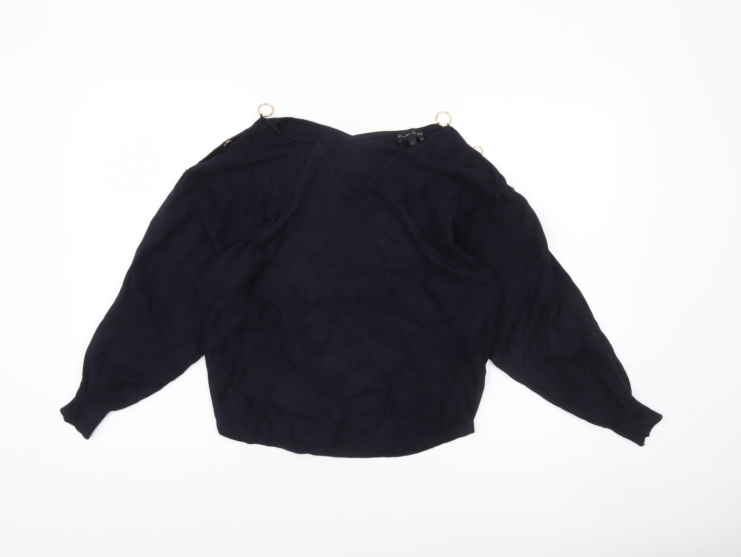 Phase Eight Womens Blue V-Neck Relaxed Fit Pullover Jumper Size S