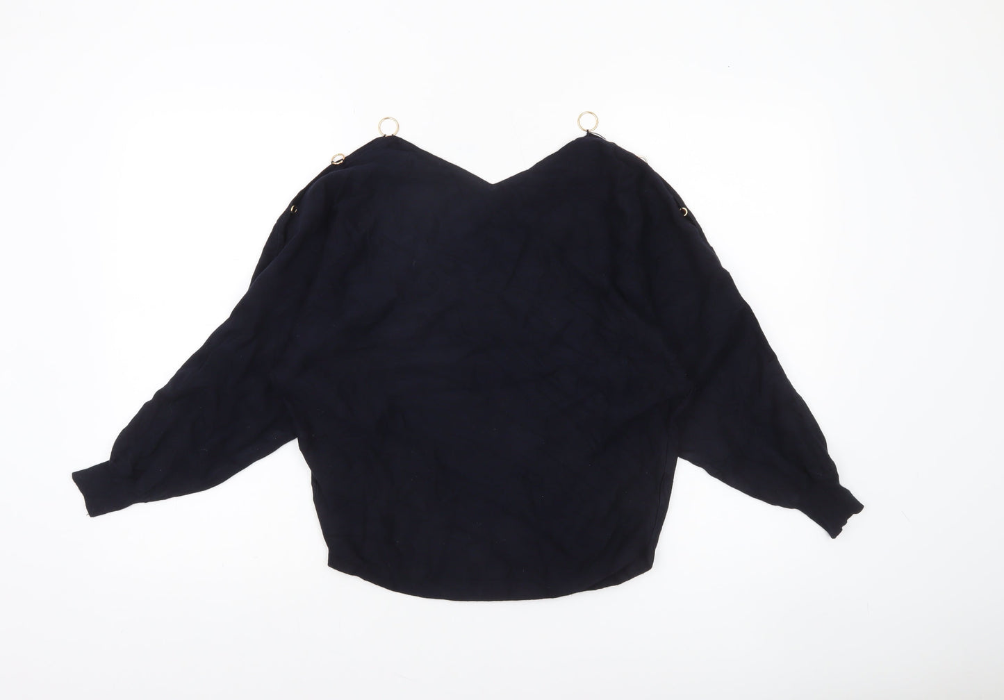 Phase Eight Womens Blue V-Neck Relaxed Fit Pullover Jumper Size S