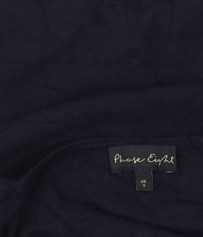 Phase Eight Womens Blue V-Neck Relaxed Fit Pullover Jumper Size S