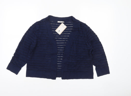 Tu Women Blue Open Knit Cardigan Size 12 Lightweight