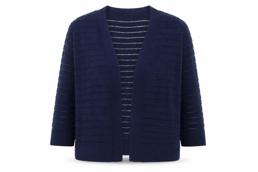Tu Women Blue Open Knit Cardigan Size 12 Lightweight