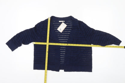Tu Women Blue Open Knit Cardigan Size 12 Lightweight
