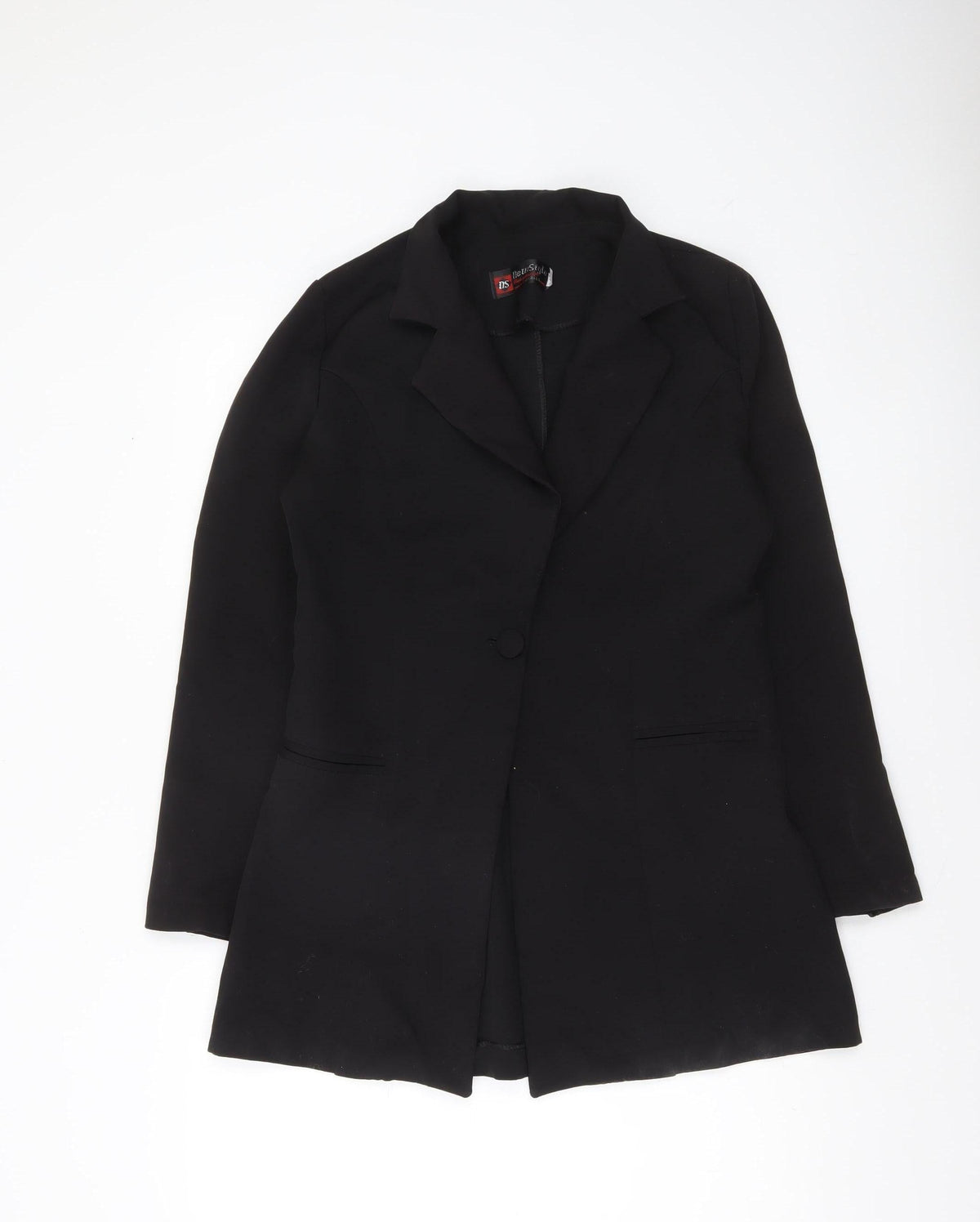 New Style Women's Black Size 12 Long Blazer Jacket