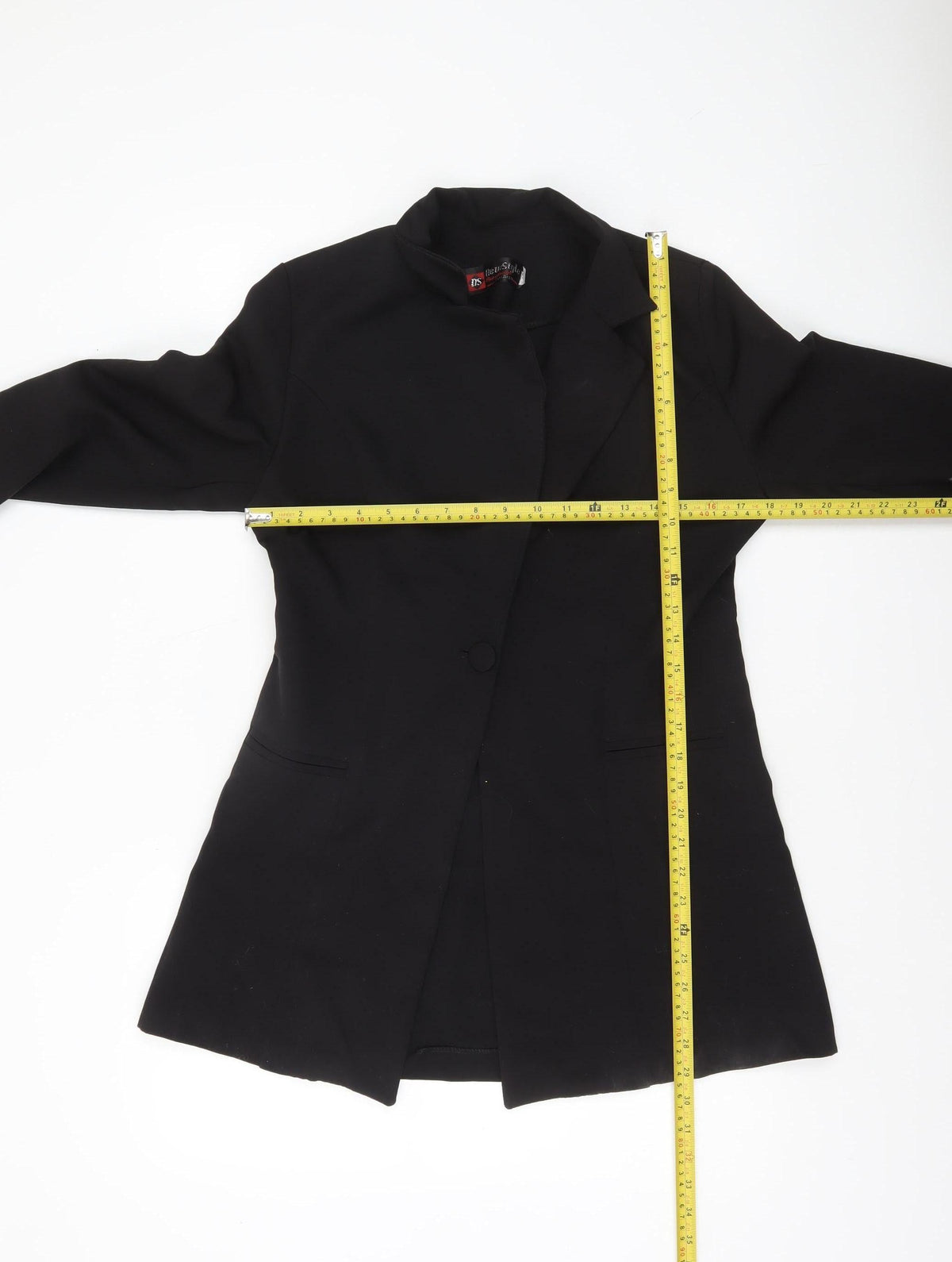 New Style Women's Black Size 12 Long Blazer Jacket