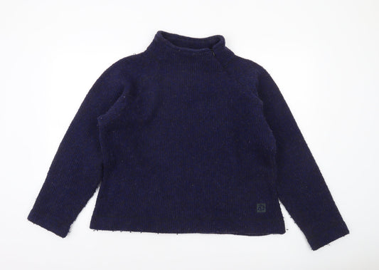 Craghoppers Women's Blue Wool Blend Thermal Mock Neck Jumper Size 14