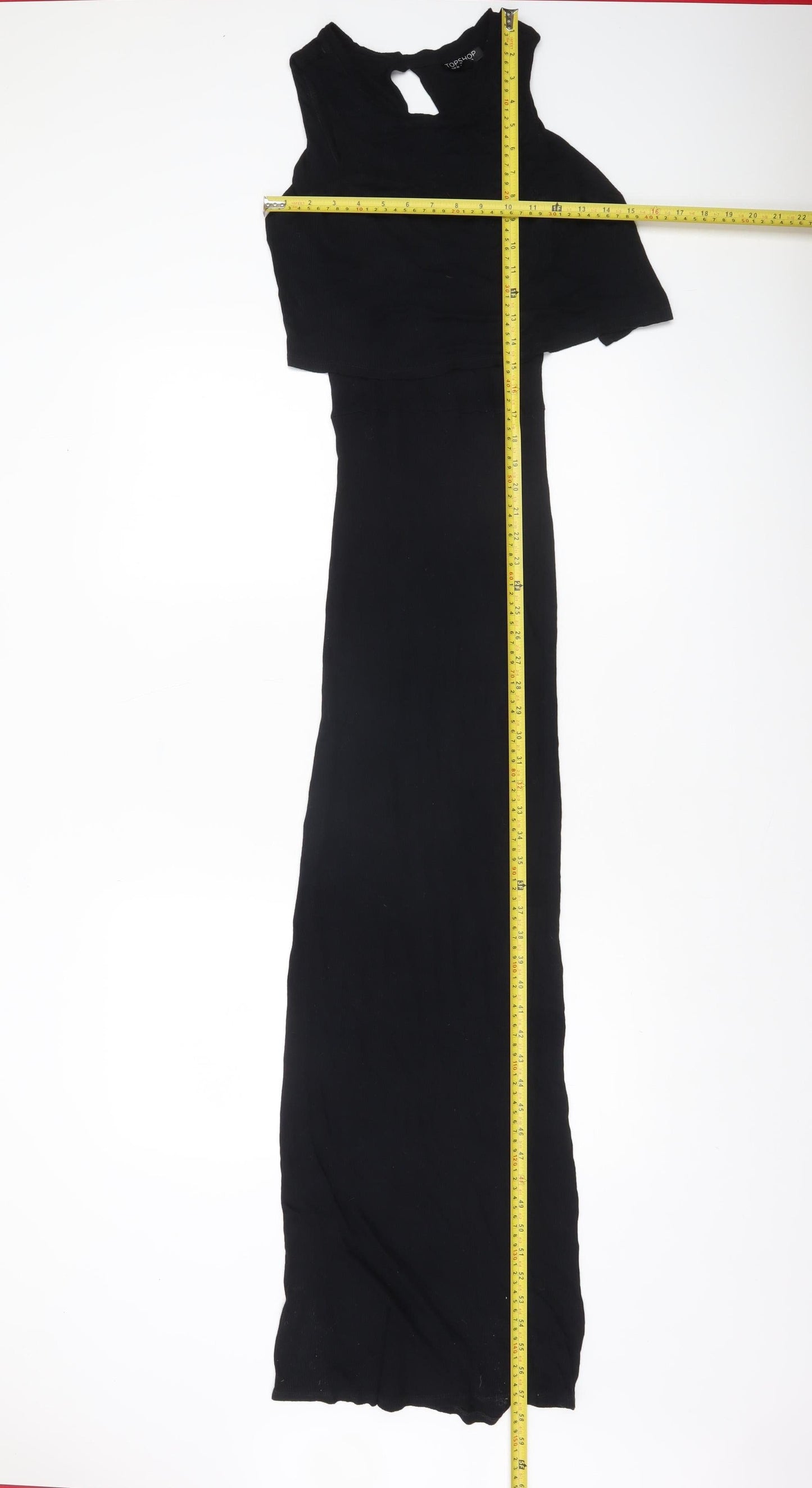Topshop Women Black Size 8 Sleeveless Bodycon Long Dress