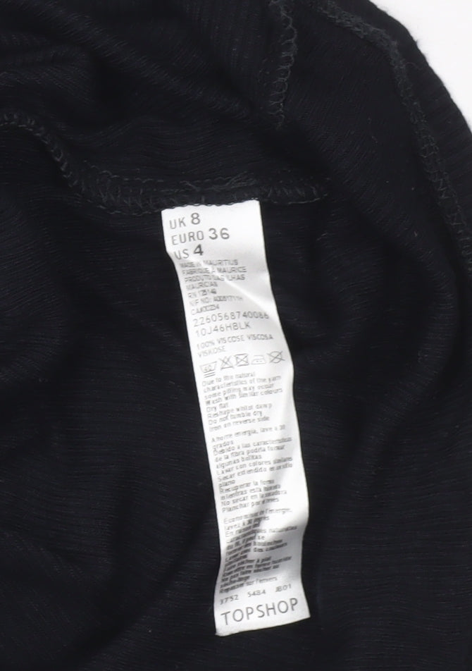 Topshop Women Black Size 8 Sleeveless Bodycon Long Dress