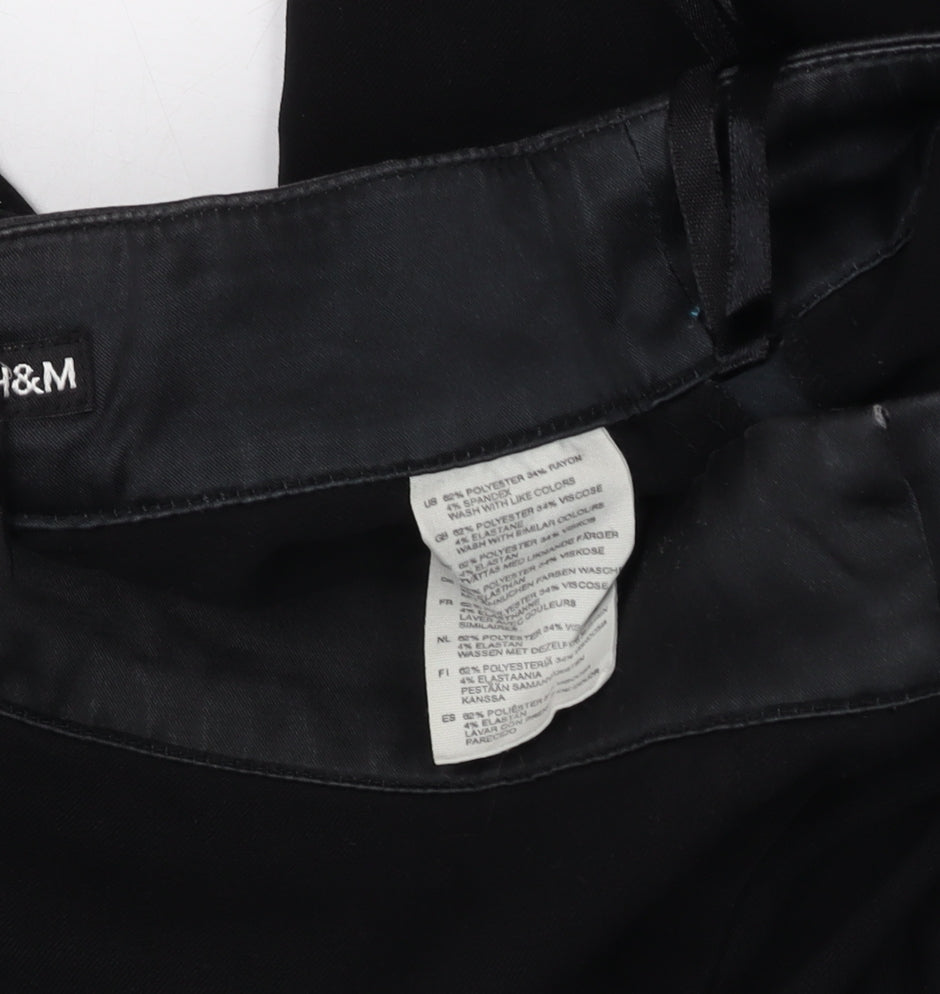H&M Women’s Black Dress Pants Size 10 Regular Twill Straight Trousers