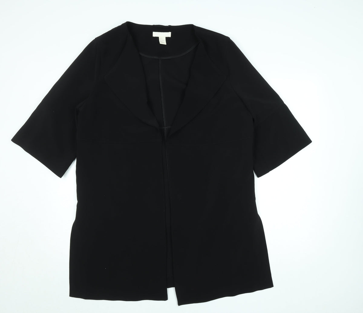 T Black Women's L Stretch Crepe Shawl Blazer Jacket