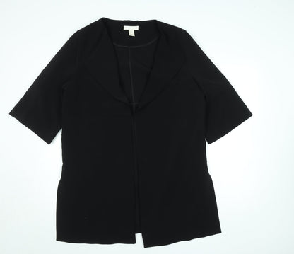 T Black Women's L Stretch Crepe Shawl Blazer Jacket