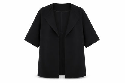 T Black Women's L Stretch Crepe Shawl Blazer Jacket