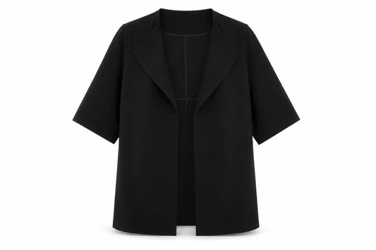 T Black Women's L Stretch Crepe Shawl Blazer Jacket
