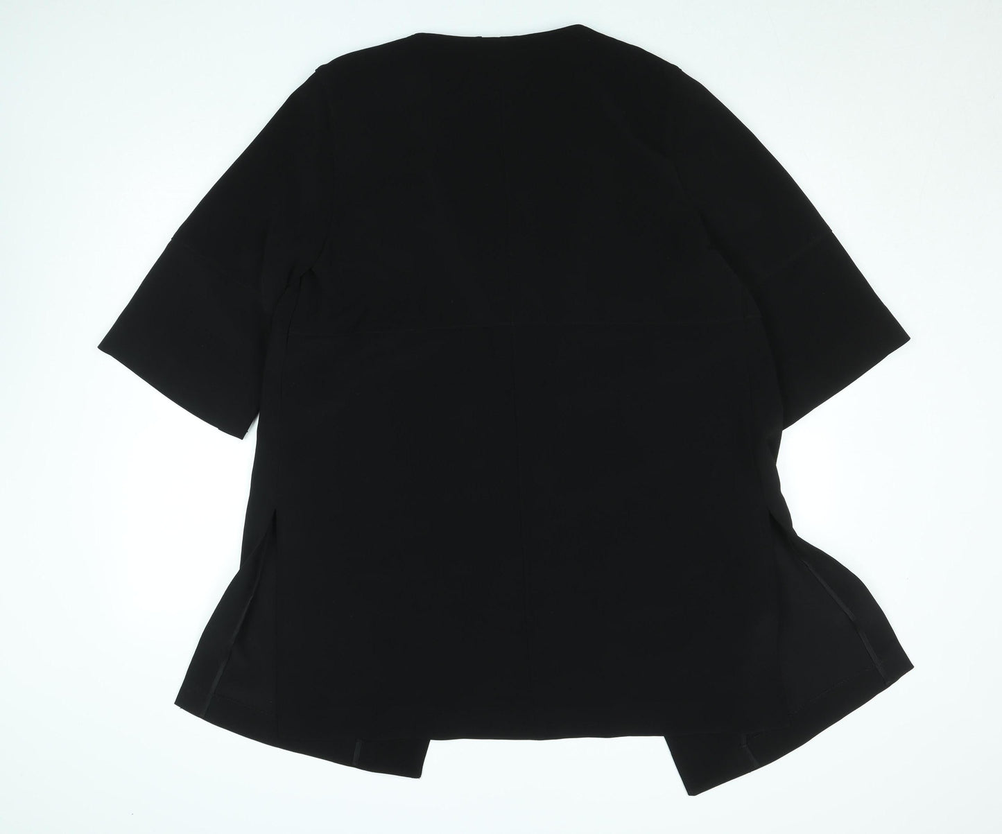 T Black Women's L Stretch Crepe Shawl Blazer Jacket