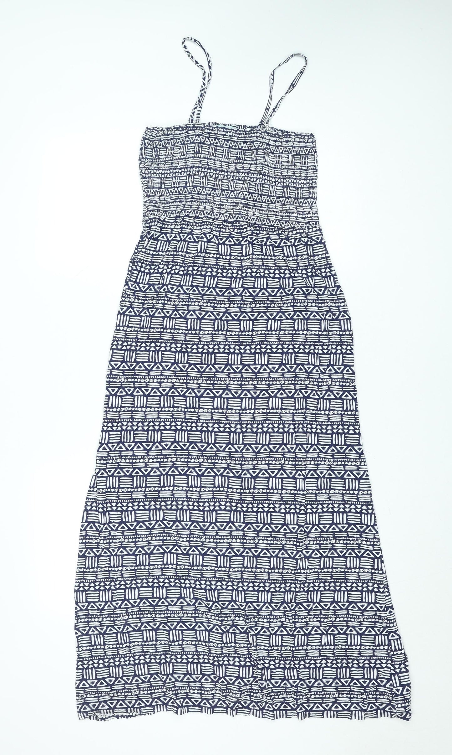 Dickins & Jones Women's Blue Geometric Jersey Slip Midi Dress Size S