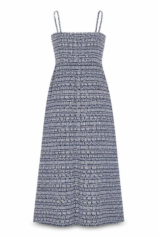 Dickins & Jones Women's Blue Geometric Jersey Slip Midi Dress Size S