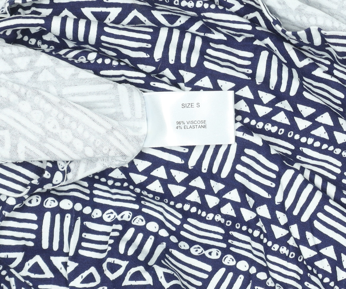 Dickins & Jones Women's Blue Geometric Jersey Slip Midi Dress Size S