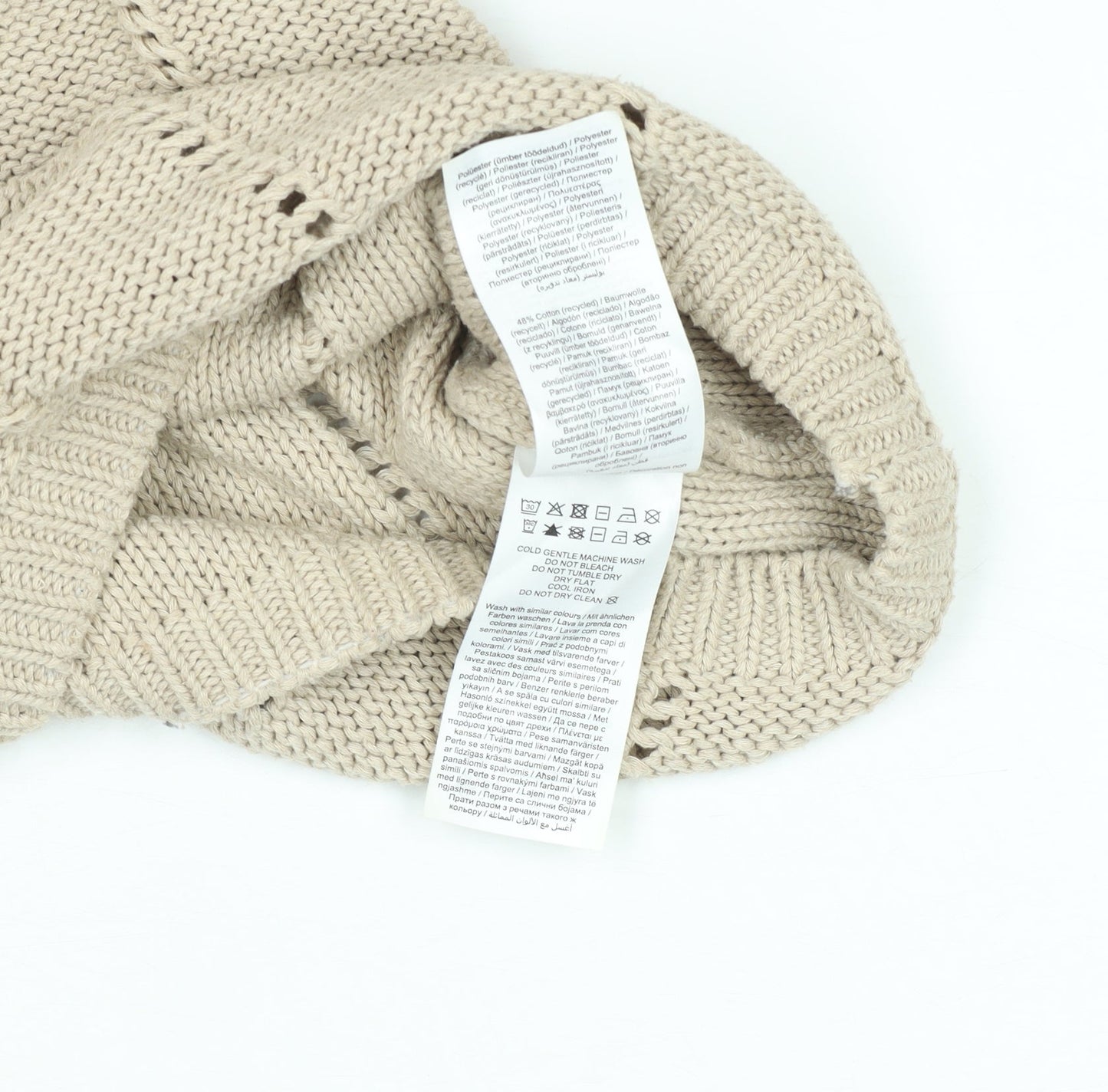 Vero Moda Women Beige Open Knit Cotton Jumper Size S