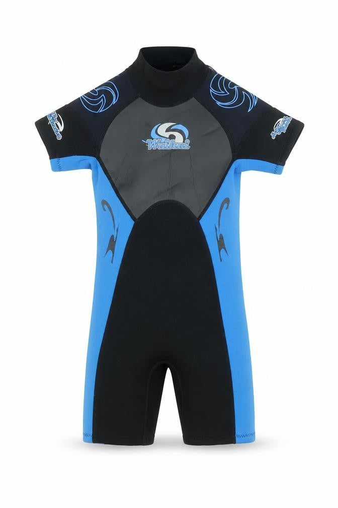 Waiiha Boys Black Blue Short Sleeve Neoprene Wetsuit 7-8 Years