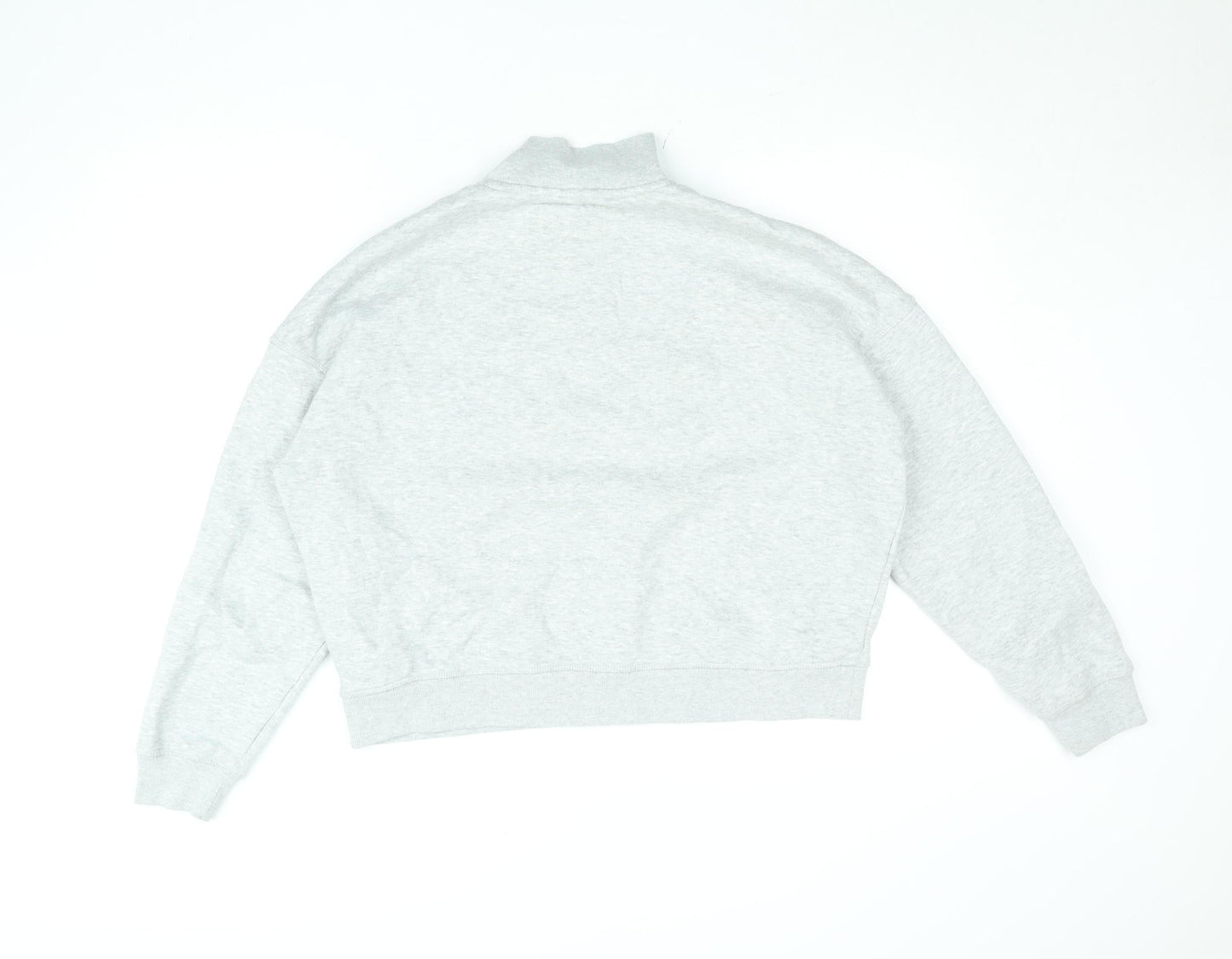Jack Wills Women's Grey 1/4 Zip Sweatshirt UK 12 Cotton Blend Fleece Lined