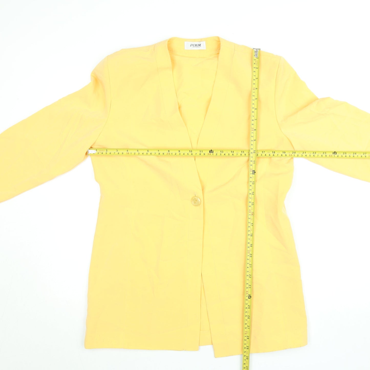 POEM Women's Yellow Polyester Single-Breasted Blazer Size 12
