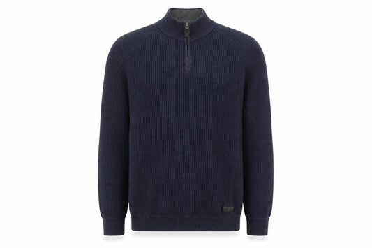 Diesel Men's Blue Cotton Blend 1/4 Zip Knit Jumper Size S