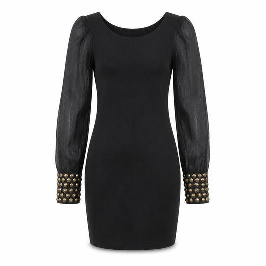 AX Paris Women’s Black Studded Sleeve Bodycon Party Dress Size 10