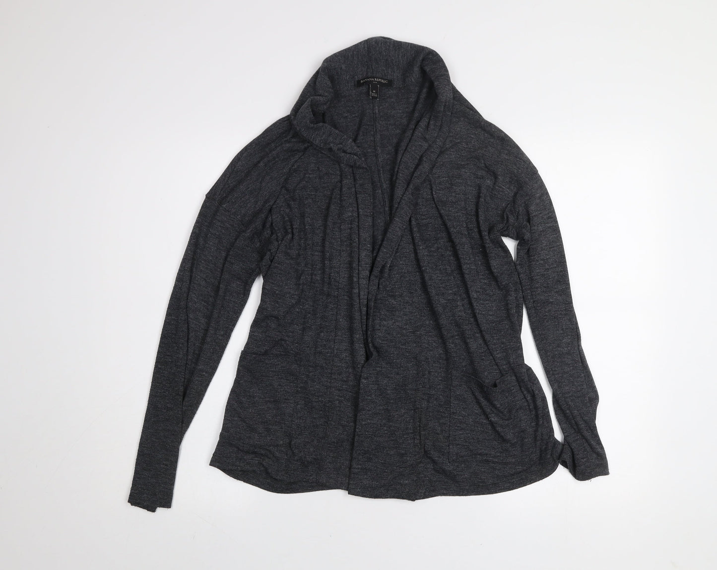 Banana Republic Women's Grey Knit Cardigan Size M Open Front Long Sleeve