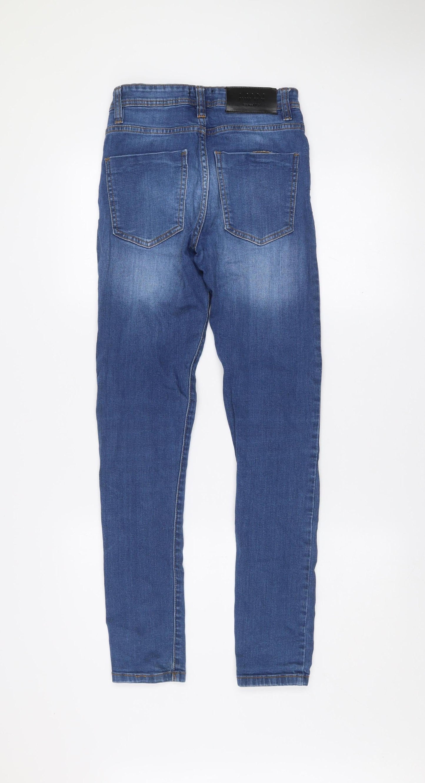 boohooMAN Men's Blue Slim Fit Stretch Denim Jeans Size 28