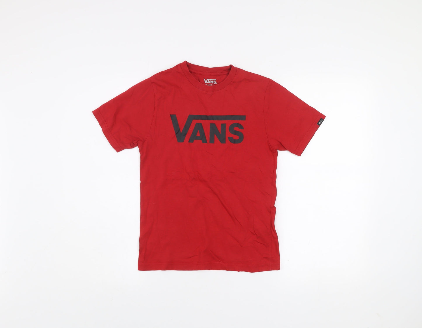 Vans Women's Red Classic Fit Short Sleeve Cotton T-Shirt Size S (8-10)