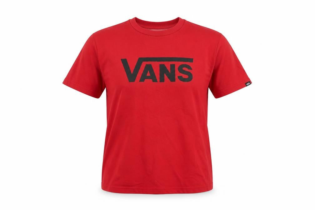 Vans Women's Red Classic Fit Short Sleeve Cotton T-Shirt Size S (8-10)