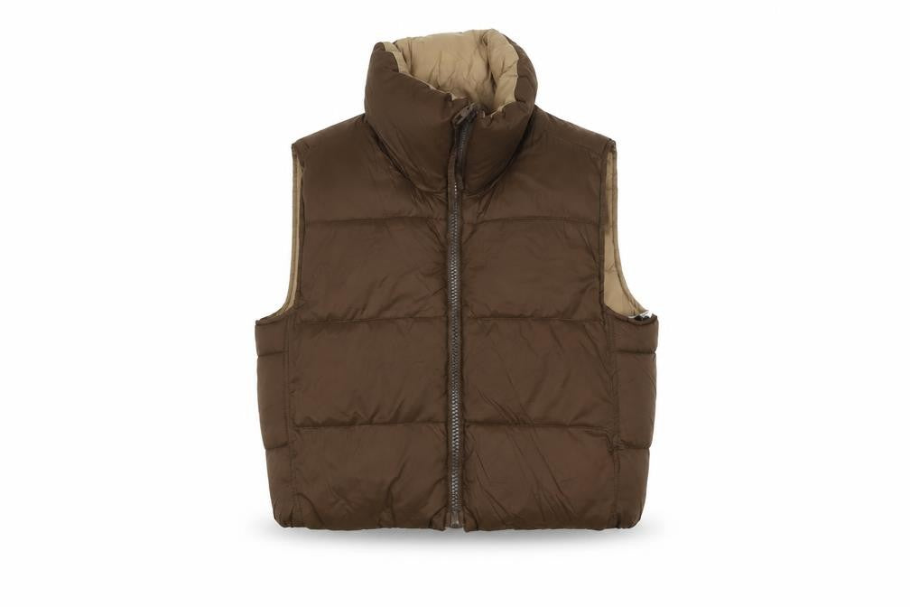 Zara Women Brown XS Puffer Quilted Waistcoat