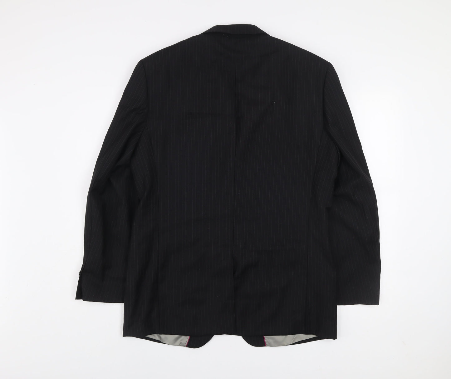 Roberto Gallini Signature Men's Black 40S Pinstripe Wool Blend Suit Jacket