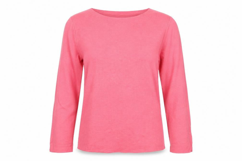 Zara Women Pink Crew Neck Cotton Blend Long Sleeve Pullover Jumper S