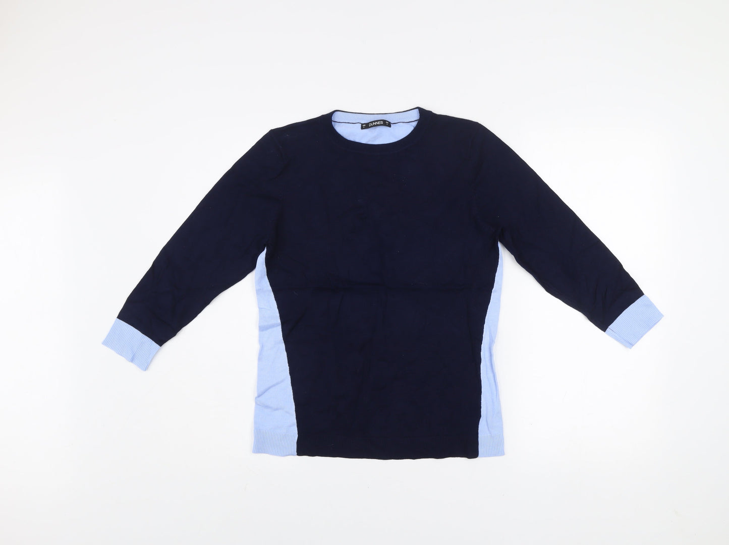 Dunnes Women Navy Blue Crew Neck Long Sleeve Pullover Jumper Size S