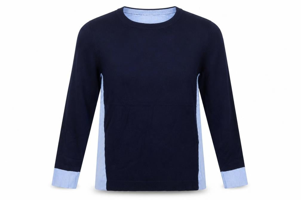 Dunnes Women Navy Blue Crew Neck Long Sleeve Pullover Jumper Size S