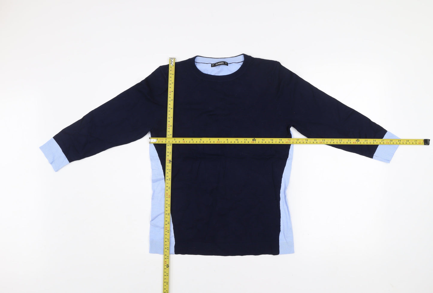 Dunnes Women Navy Blue Crew Neck Long Sleeve Pullover Jumper Size S