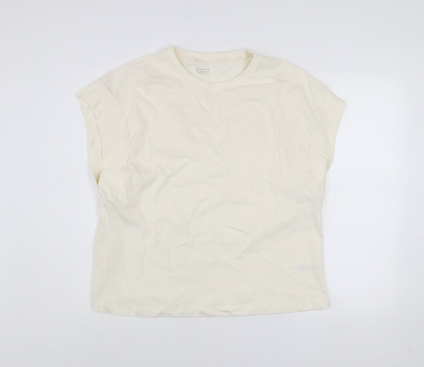 Dunnes Stores Men’s Ivory Relaxed Fit Cotton Sleeveless Top L