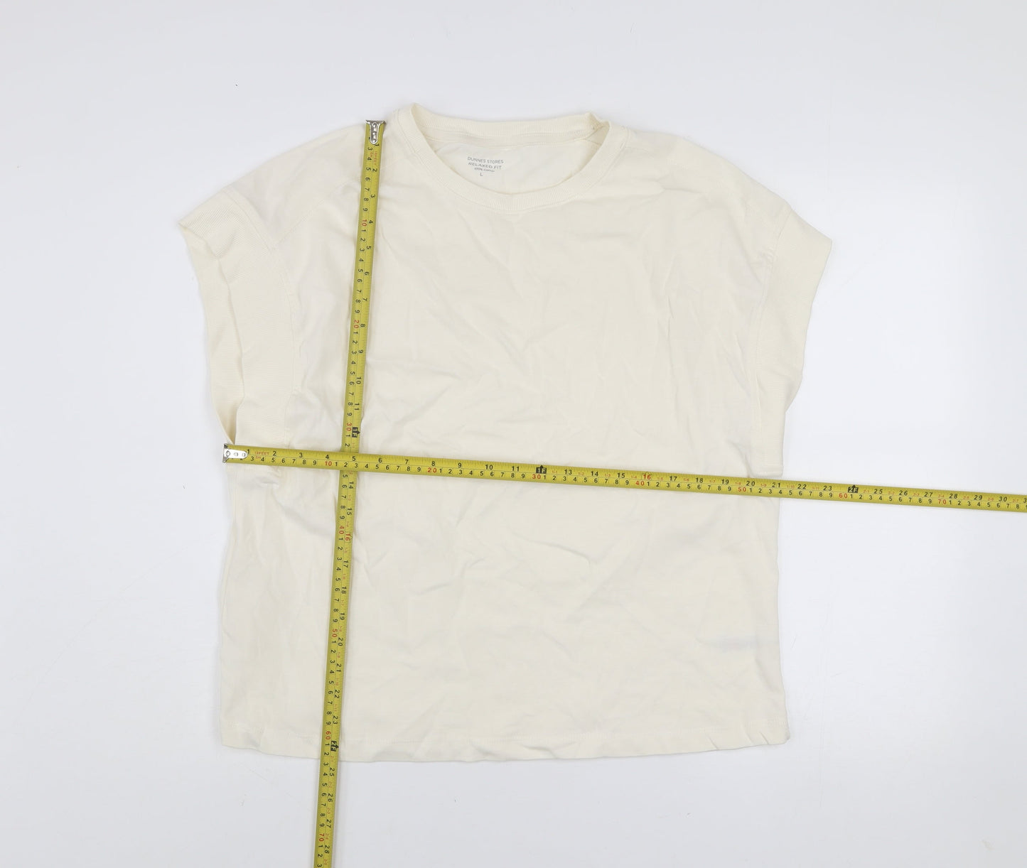 Dunnes Stores Men’s Ivory Relaxed Fit Cotton Sleeveless Top L