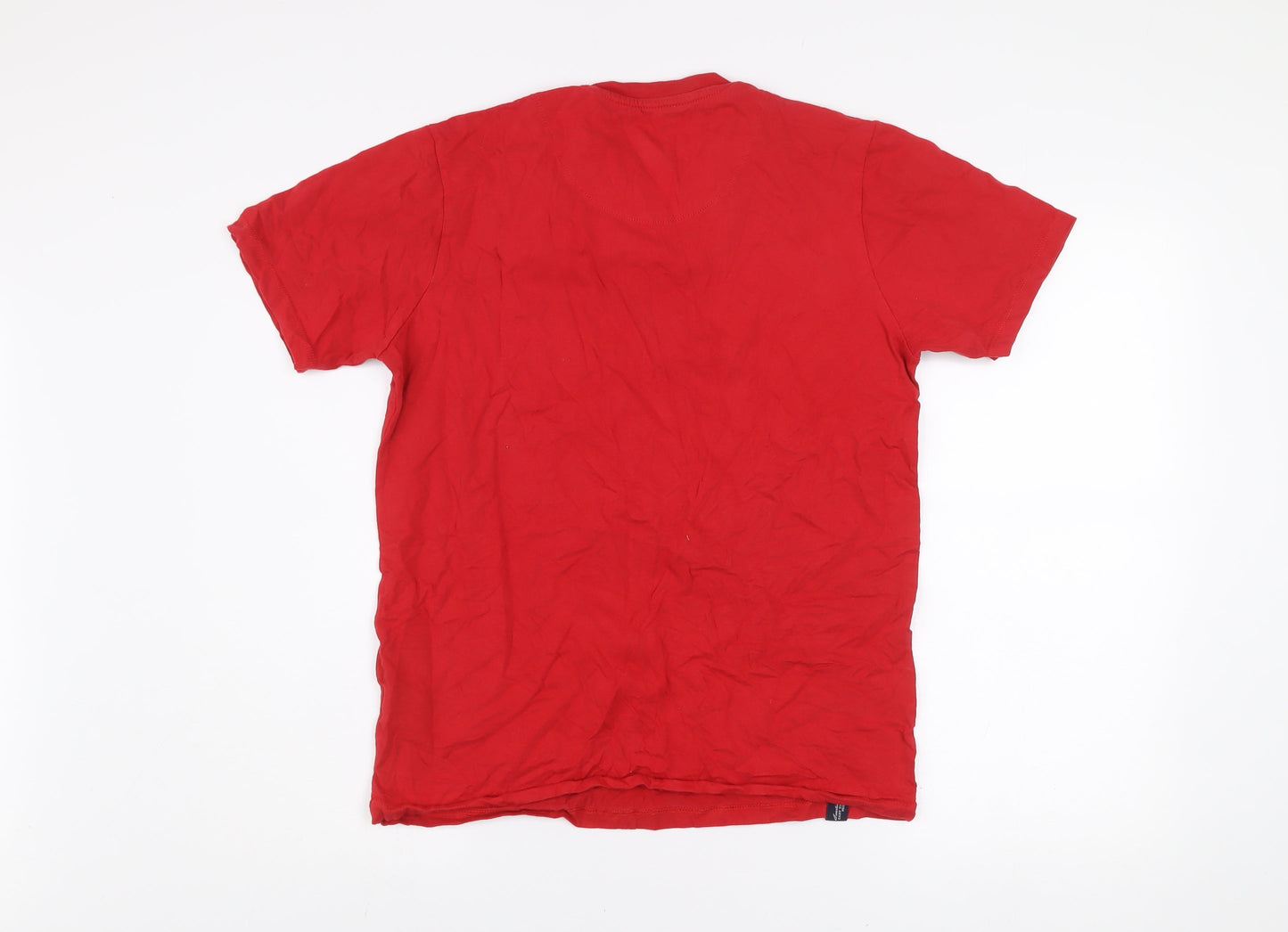 Diesel Men's Red Cotton Crew Neck Short Sleeve T-Shirt M