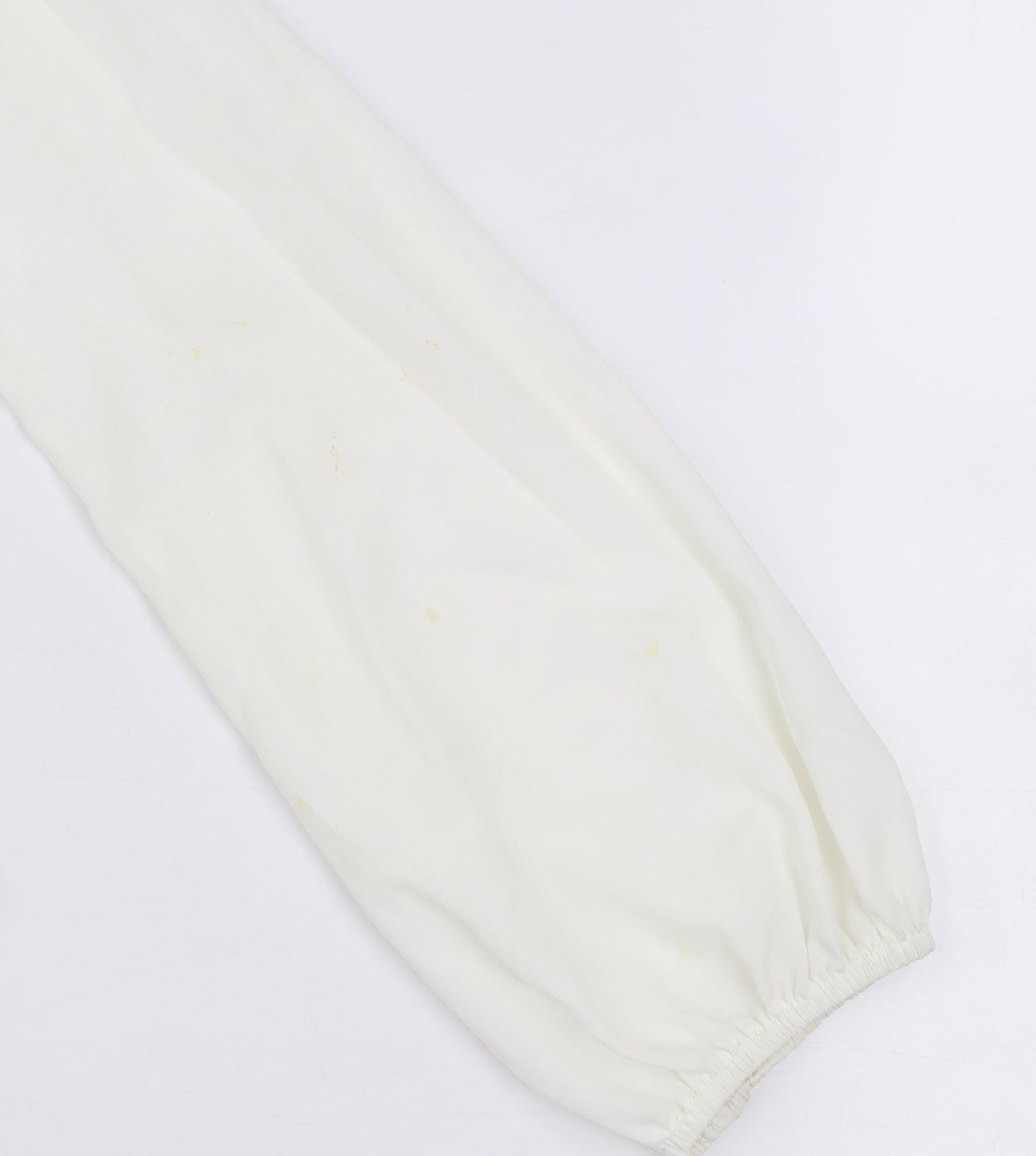 Rise Women’s Ivory Beaded Neck Long Sleeve Chiffon Blouse Size 8
