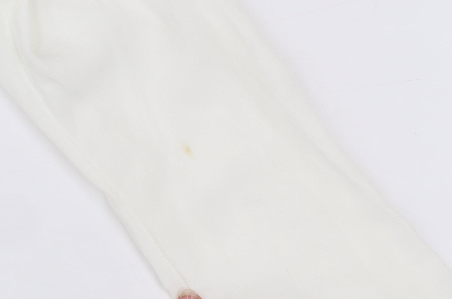 Rise Women’s Ivory Beaded Neck Long Sleeve Chiffon Blouse Size 8