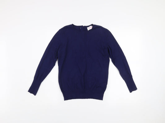 Savida Women’s Navy Blue Crew Neck Long Sleeve Pullover Jumper Size 10