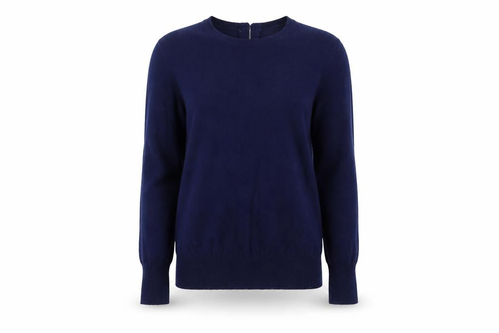 Savida Women’s Navy Blue Crew Neck Long Sleeve Pullover Jumper Size 10