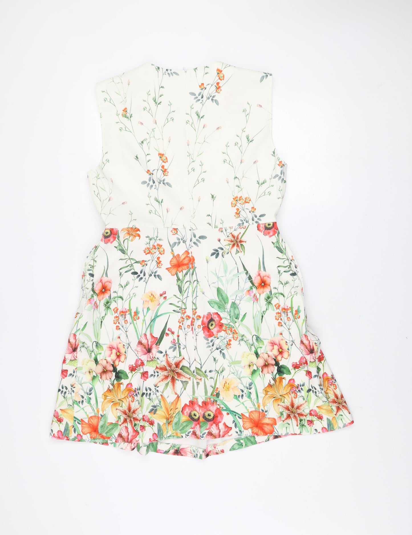 Zara Woman Floral A-Line Sleeveless Short Dress Size 14