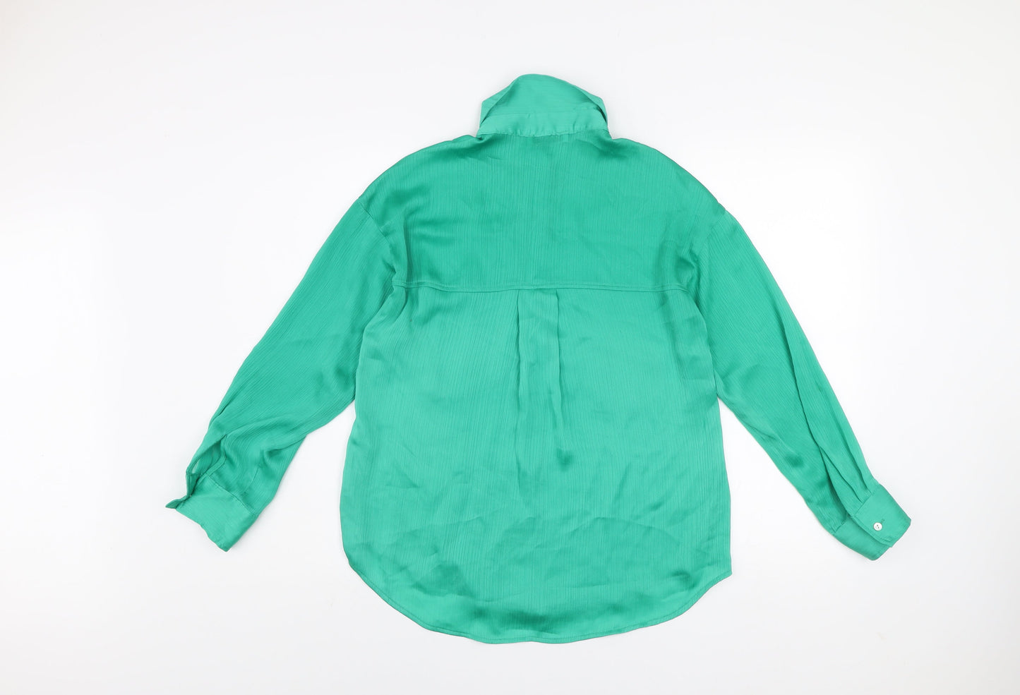 Gallery Women’s Green Button-Up Long Sleeve Shirt UK 8 Polyester