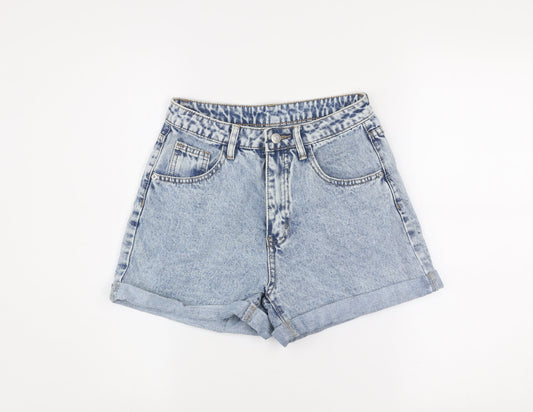 SHEIN Women’s Blue Acid Wash High Rise Mom Denim Shorts Petite S