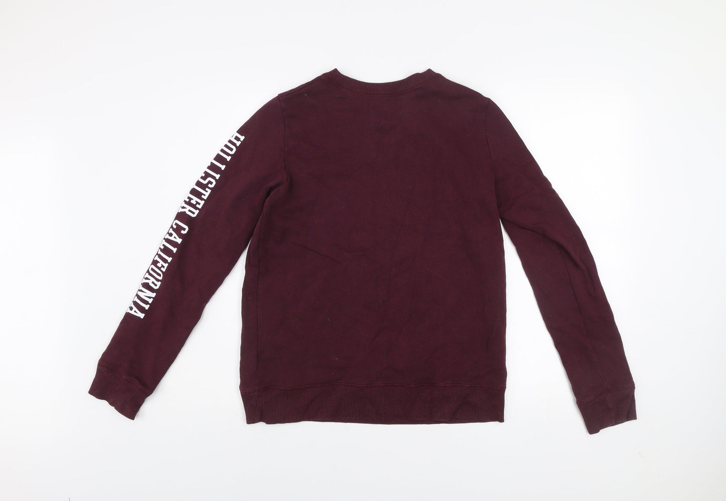 Hollister Men's Brown Logo Sweatshirt Small Regular Fit Crew Neck
