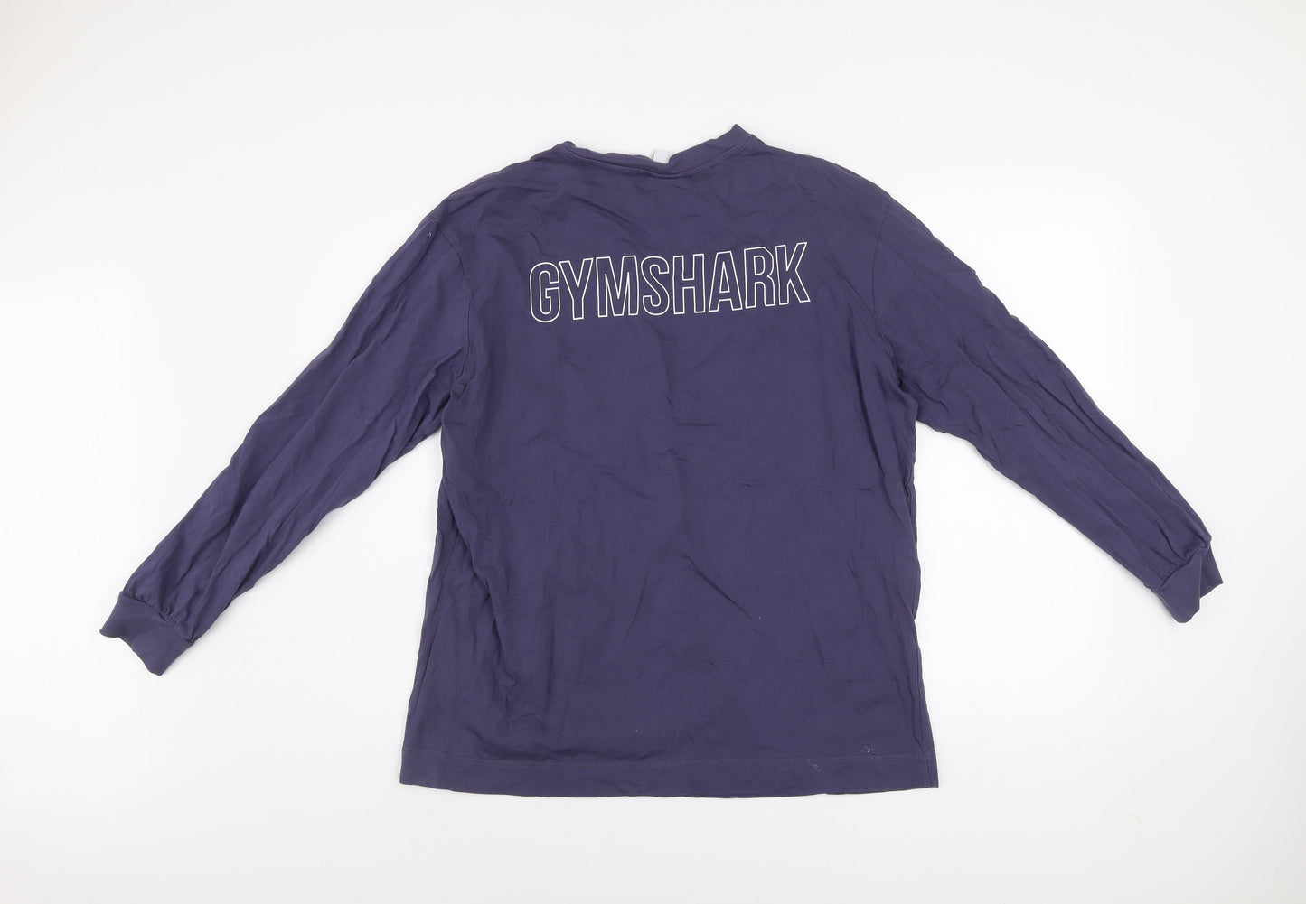 Gymshark Men's Blue Long Sleeve Cotton Top Size M Casual Sportswear