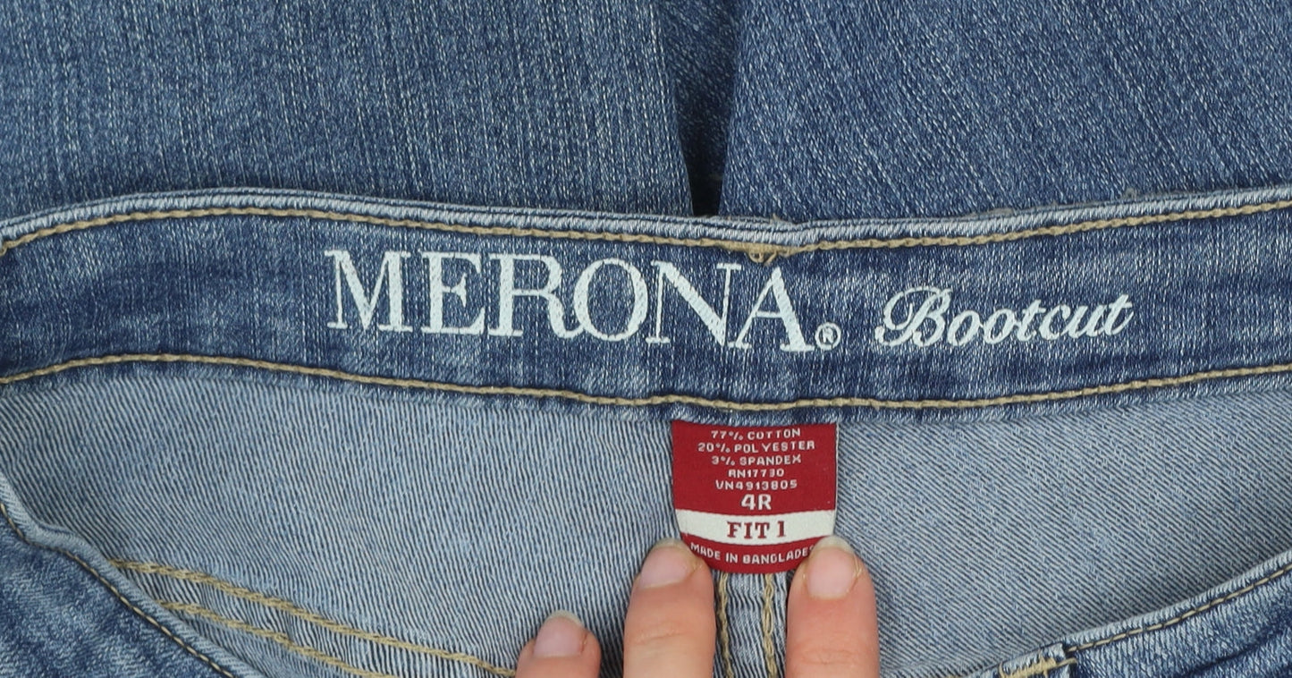 Merona Women's Blue Bootcut Jeans Size 4R Regular Fit Denim